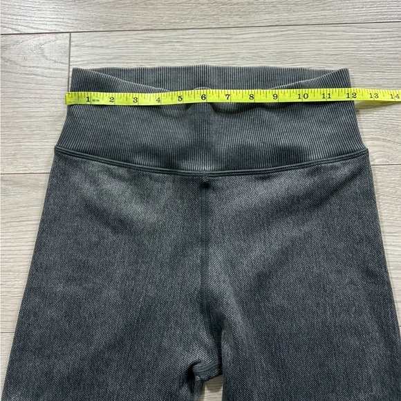 Aerie Offline 7/8 Ribbed High Rise Seamless Leggings Side Braided Gray - Picture 10 of 13